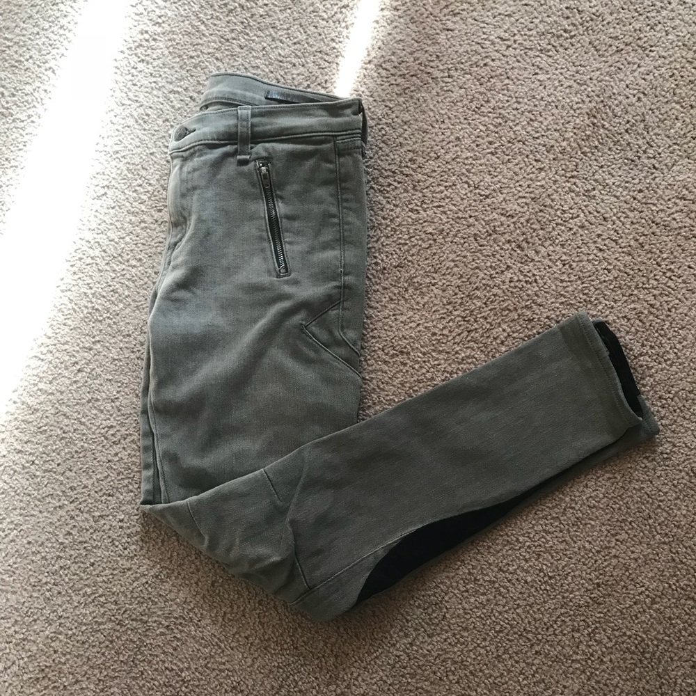 Rag & Bone grey wash skinny jeans w/ suede accent - Picture 2 of 6